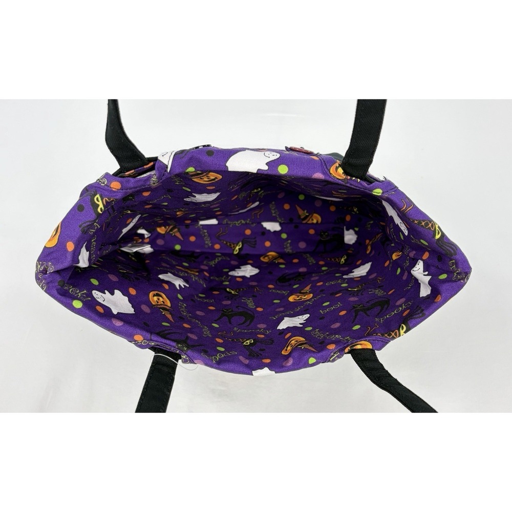 Vintage Longaberger Happy Halloween Small Shopper Tote Bag New Purple Pumpkin - Picture 5 of 9